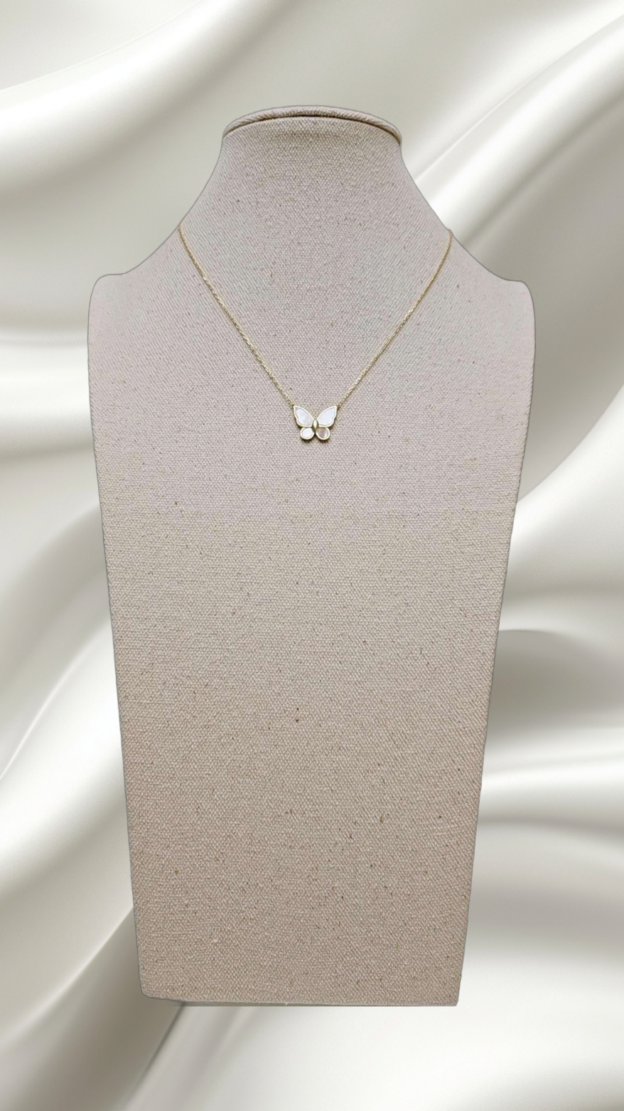 Medium Mother of Pearl Butterfly Gold Necklace