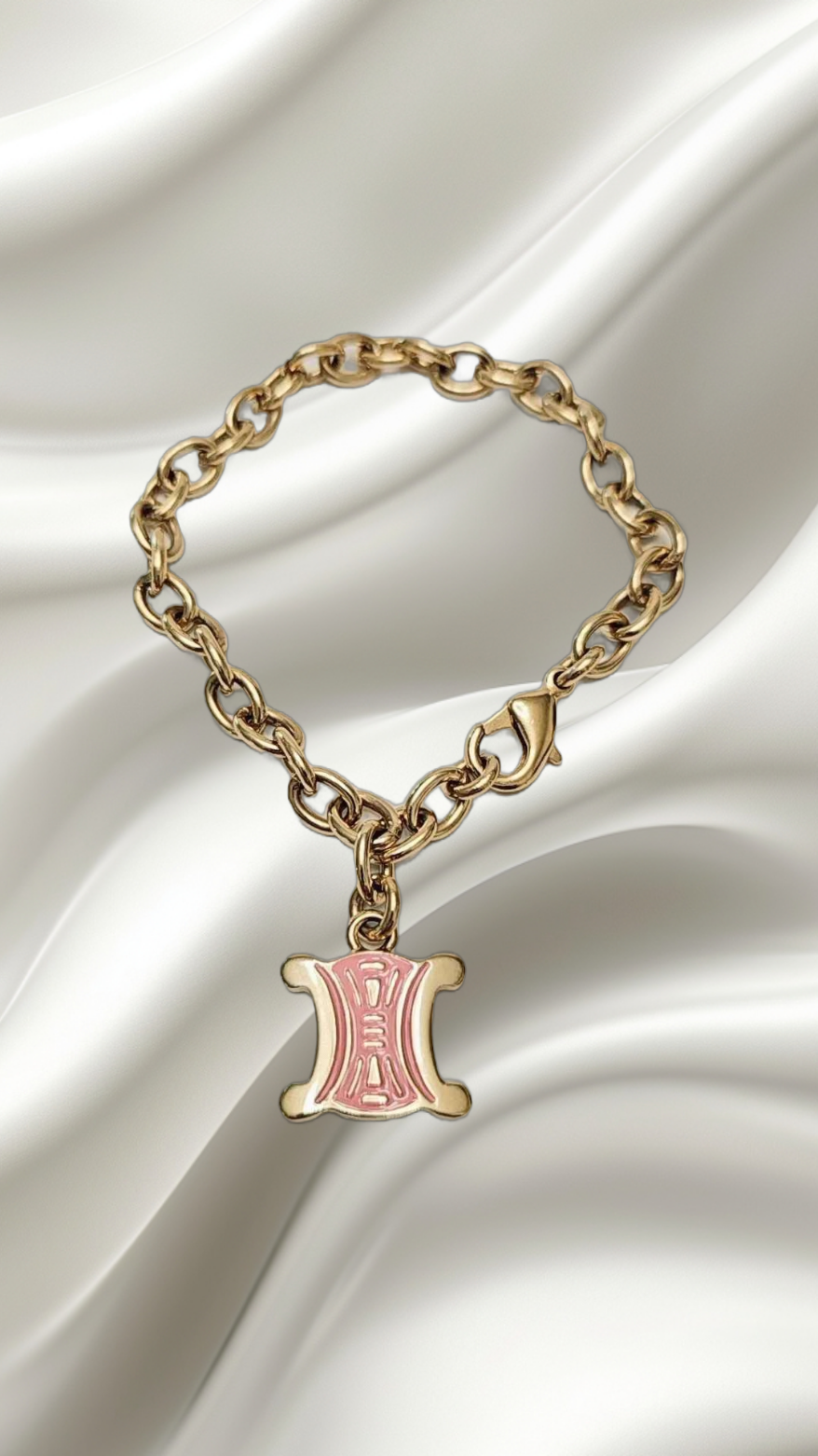 Triomphe Paris Pink Enameled Gold Bracelet