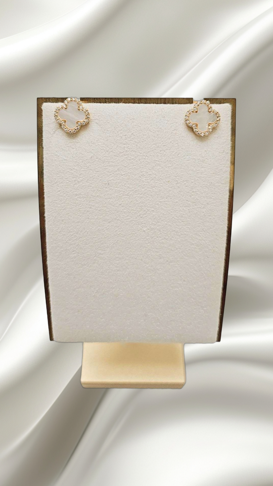 Small Mother of Pearl Alhmabra Gold Earrings