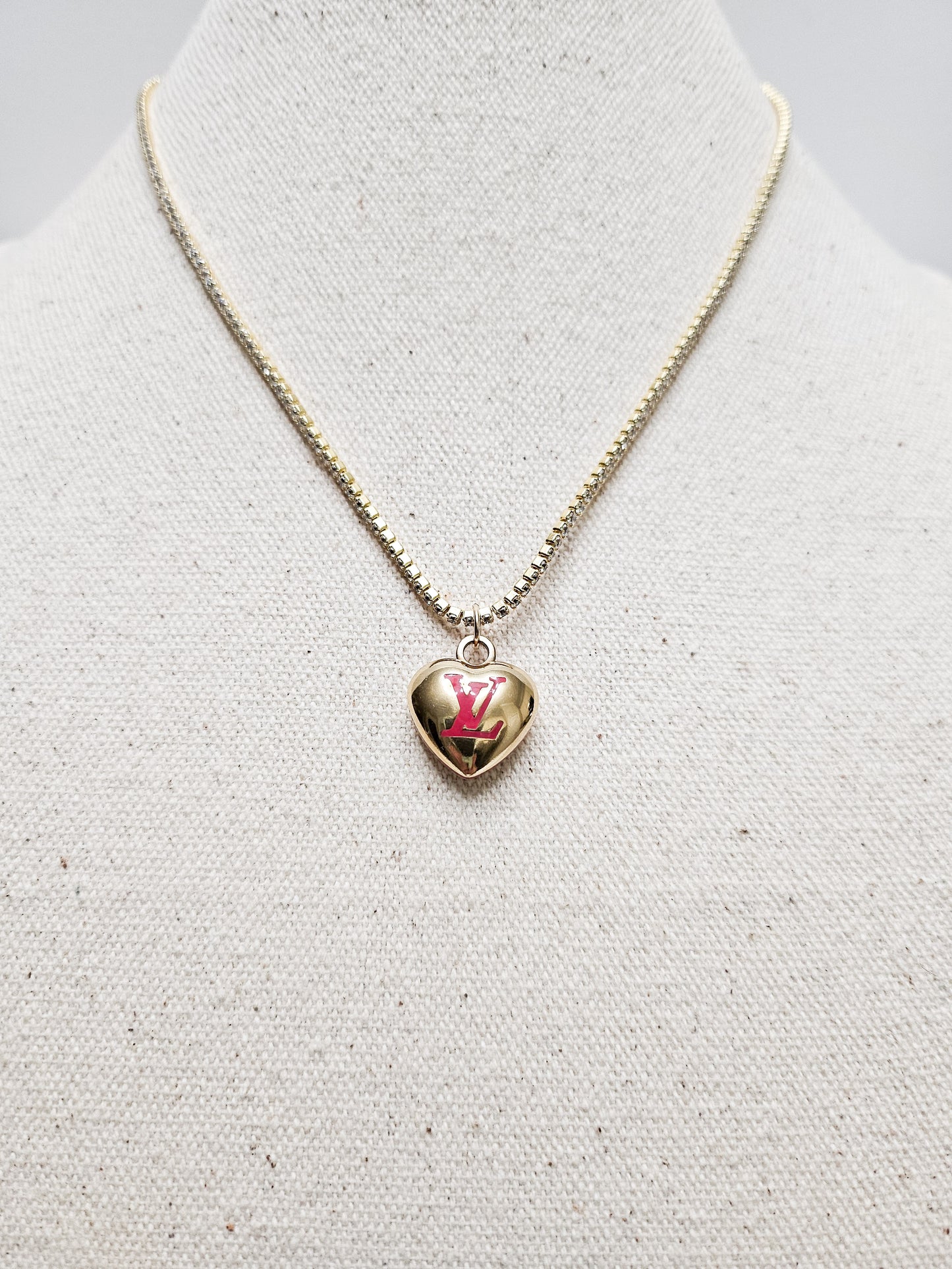 Gold Heart Bling Necklace