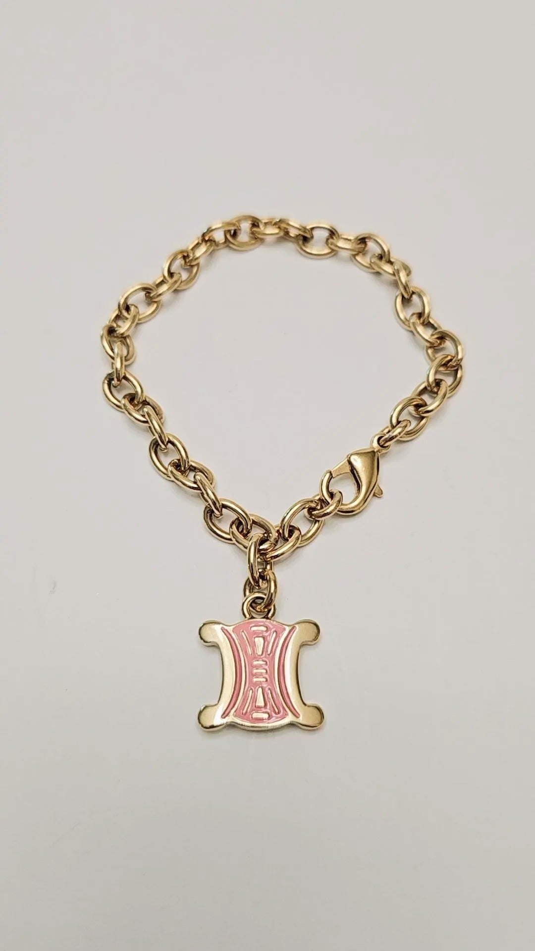 Triomphe Paris Pink Enameled Gold Bracelet