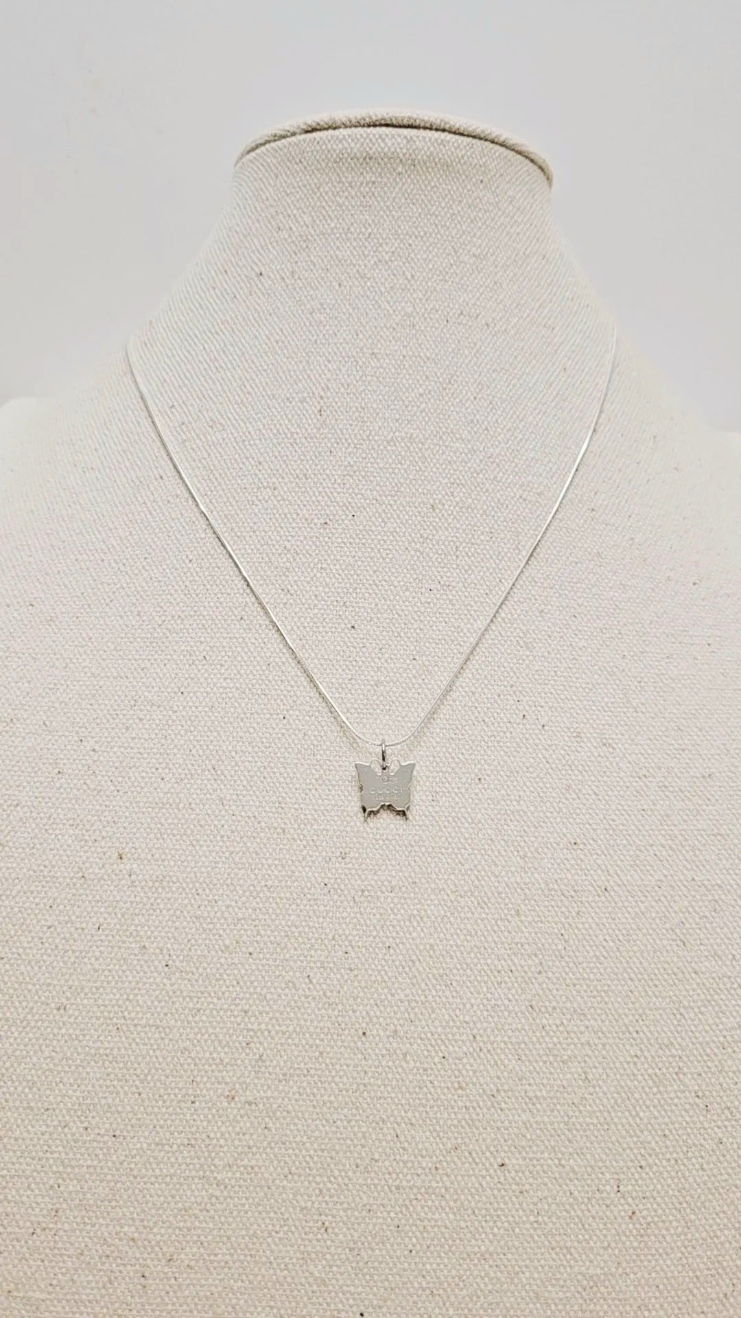 Double G Silver Butterfly Silver Necklace