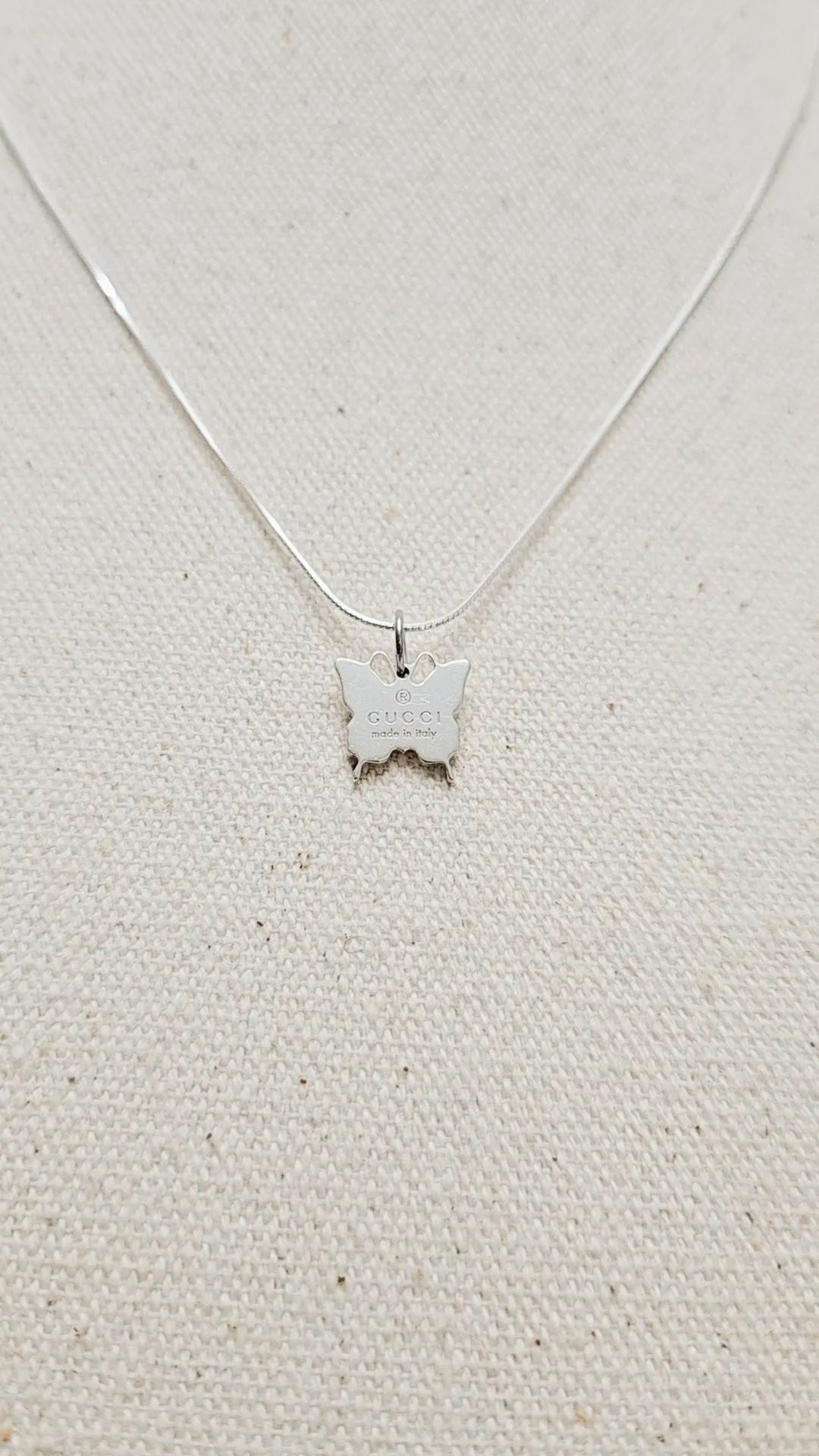 Double G Silver Butterfly Silver Necklace