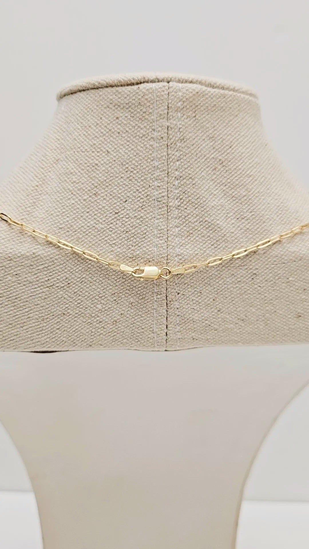 Double G Silver Square Charm Gold Paperclip Necklace