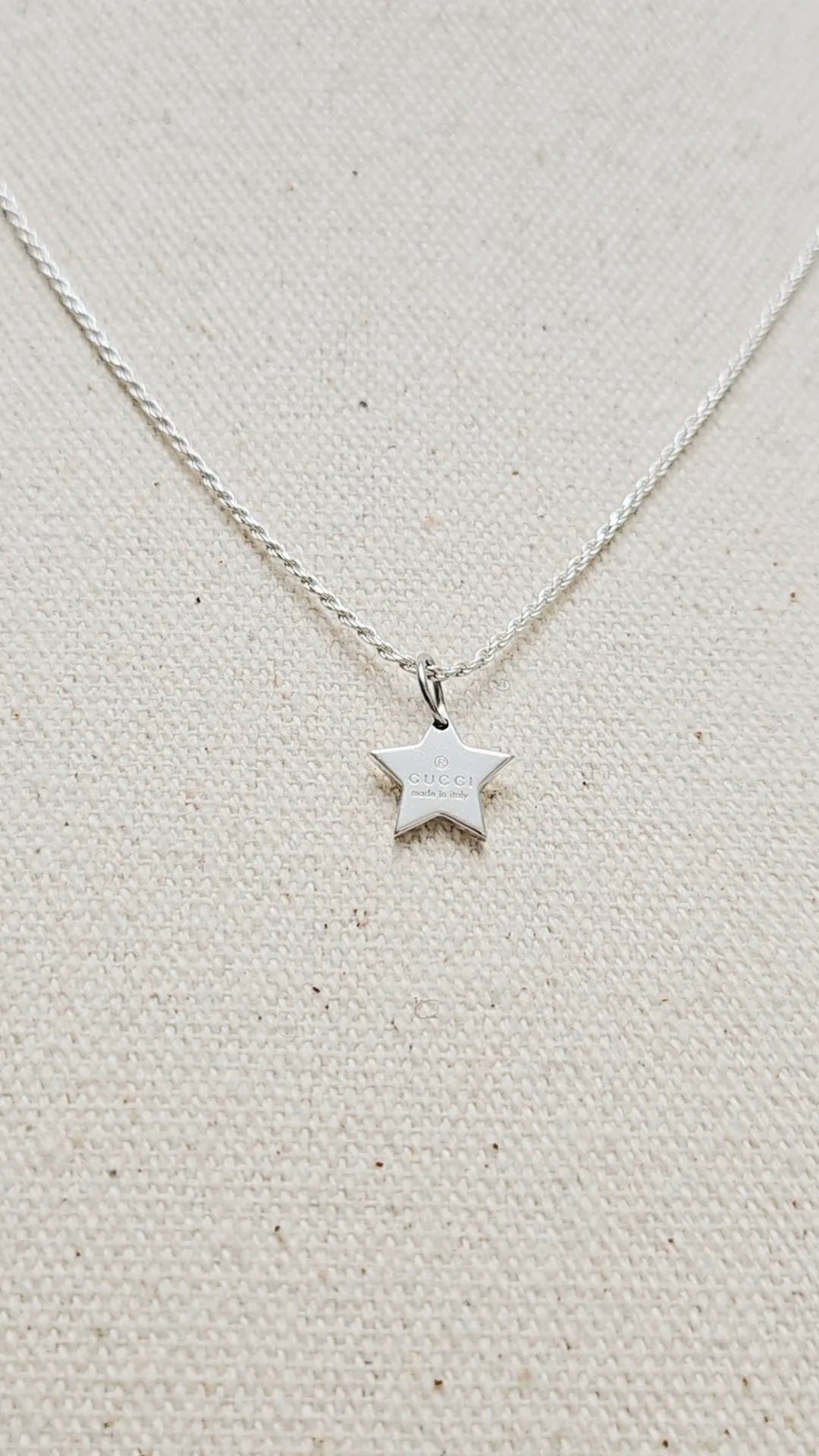 Double G Silver Star Silver Rope Necklace