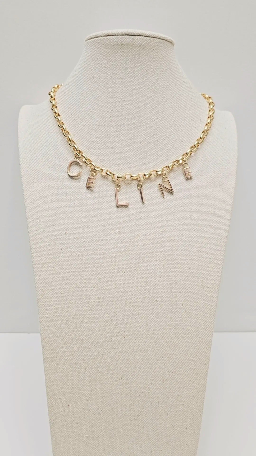 Triomphe Paris Letters Gold Necklace