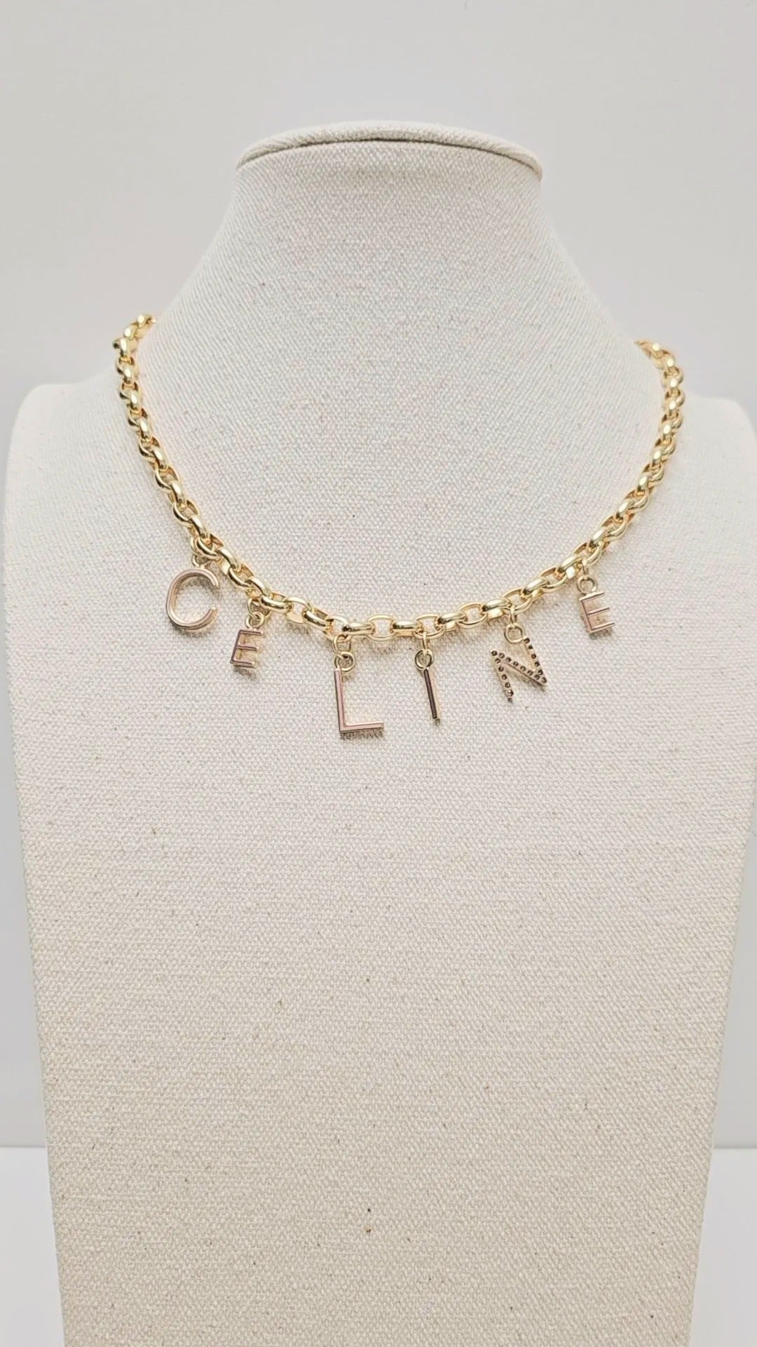 Triomphe Paris Letters Gold Necklace