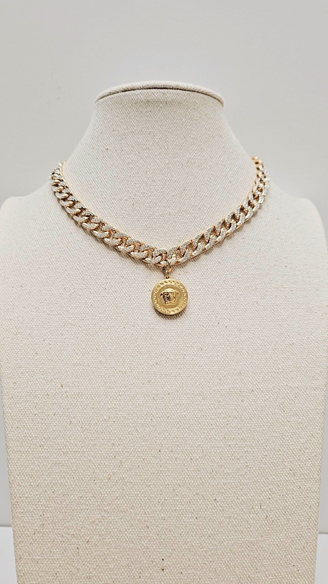 Medusa Bling Gold Necklace