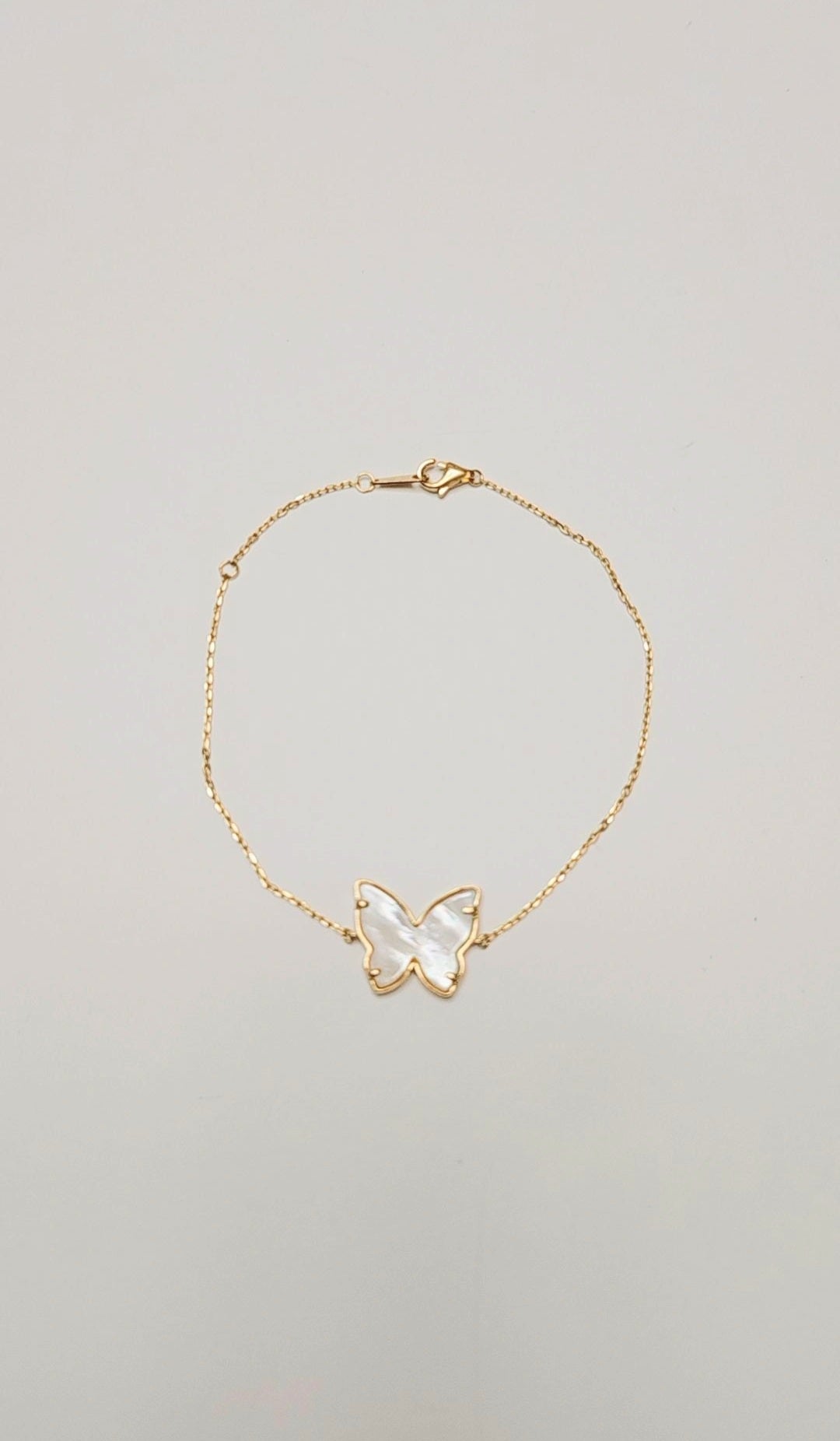 Single Butterfly Mother of Pearl Gold Bracelet