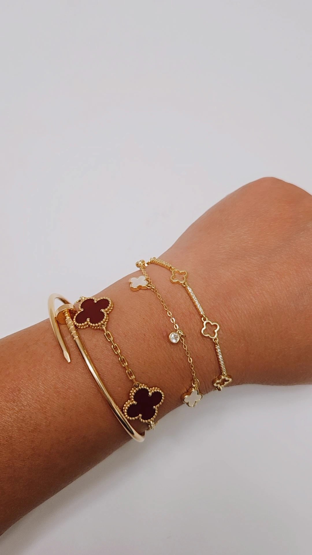 Set of Two Alhambra Adjustable Gold Bracelets