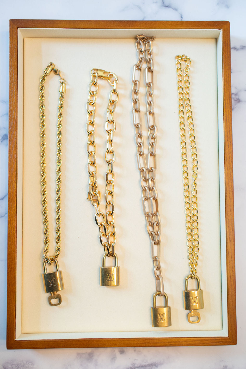 Louis Vuitton Lock & Key Gold Necklace – Little Paris Collective