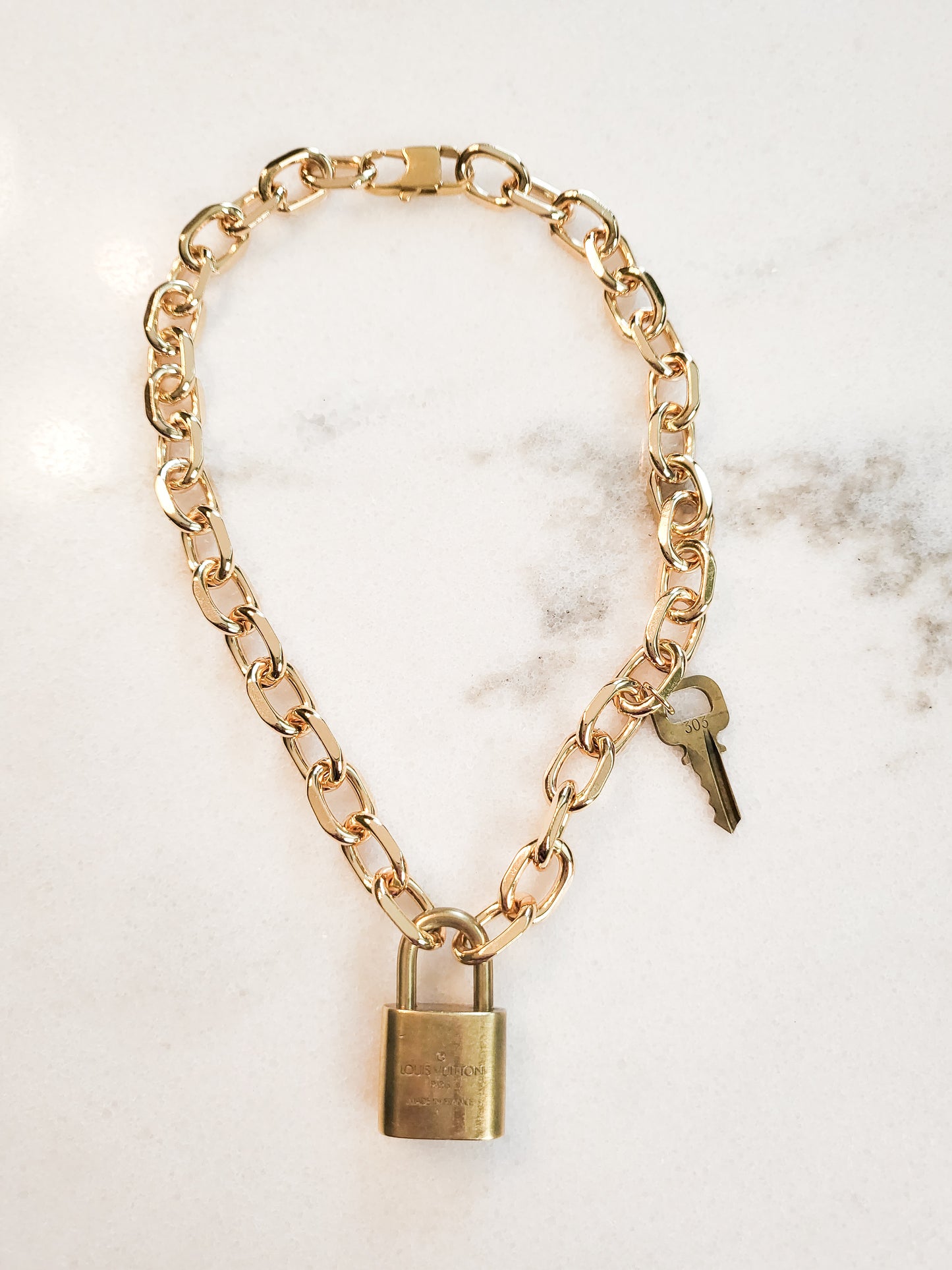 Louis Vuitton Lock on Box Chain Necklace