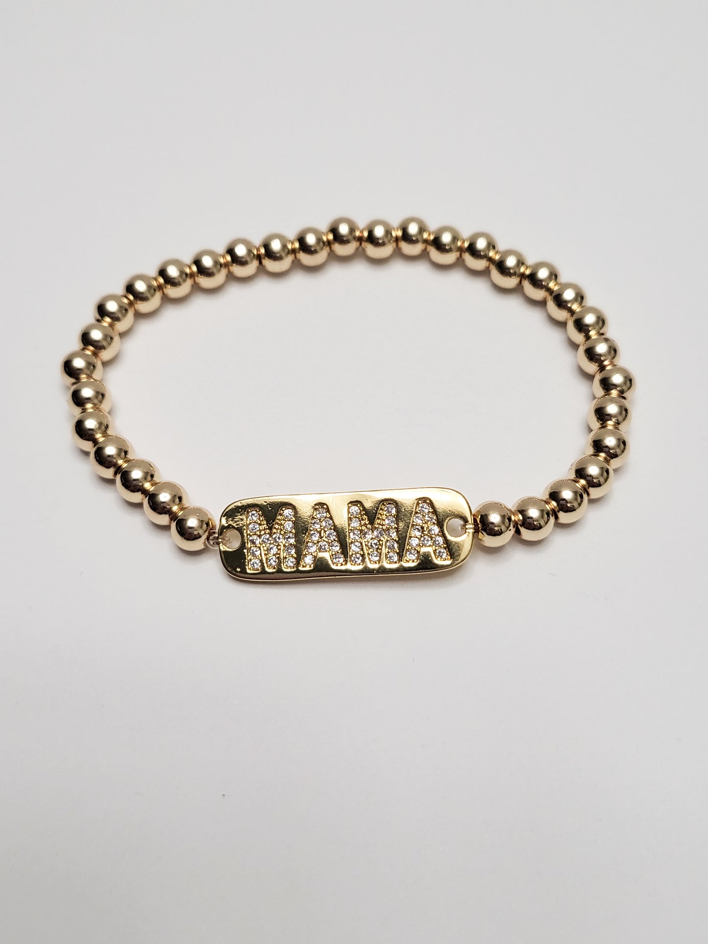 LOVE, MAMA, I ❤ U Gold Beaded Bracelets