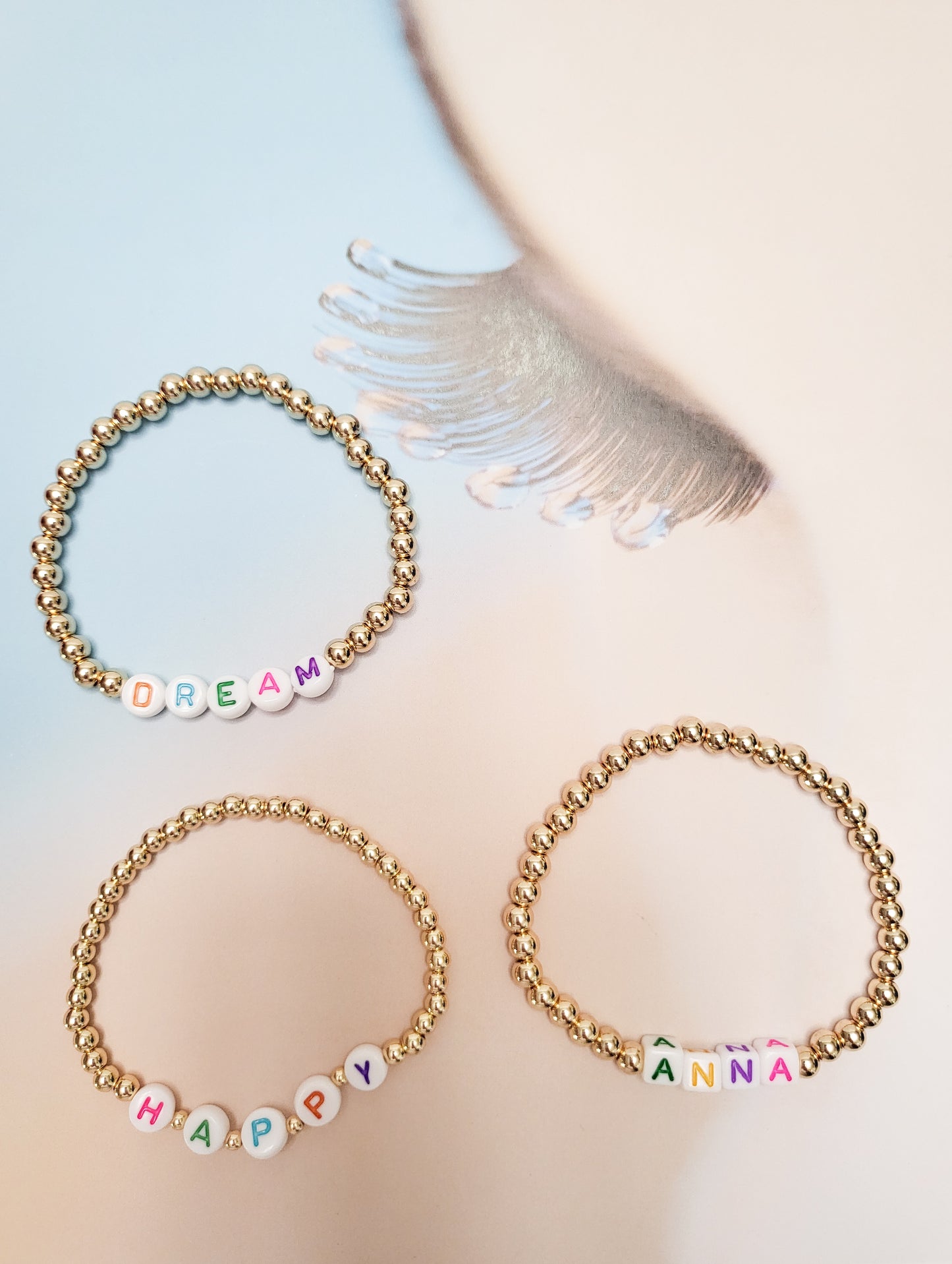 🌈 Rainbow Beads + Gold Beaded Bracelets
