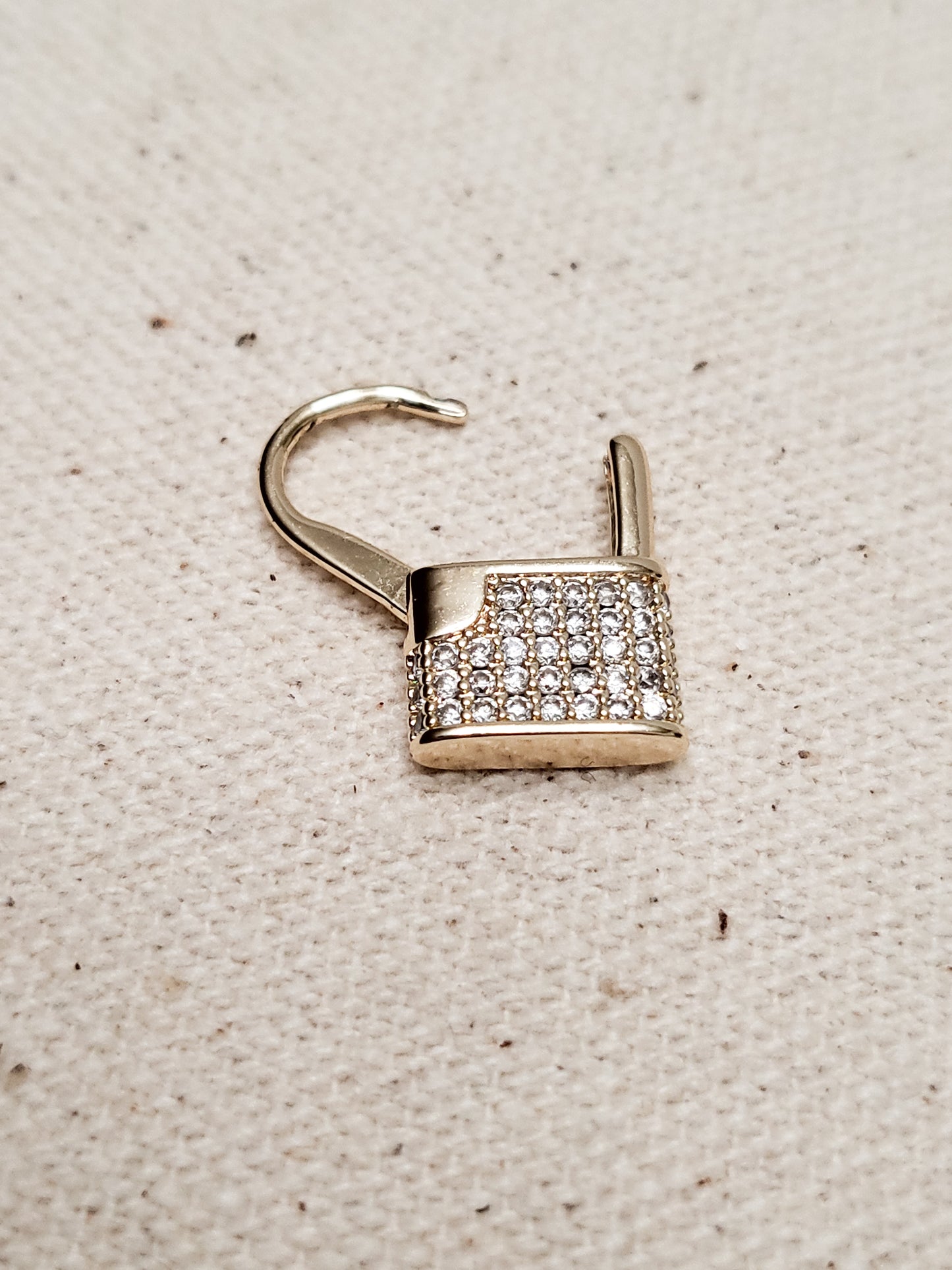 Mini Lock Pave Diamond Earring