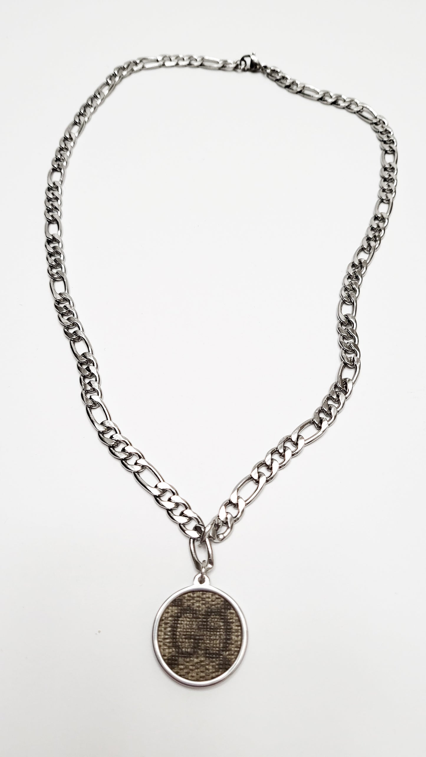 Repurposed GG Canvas Silver Necklace