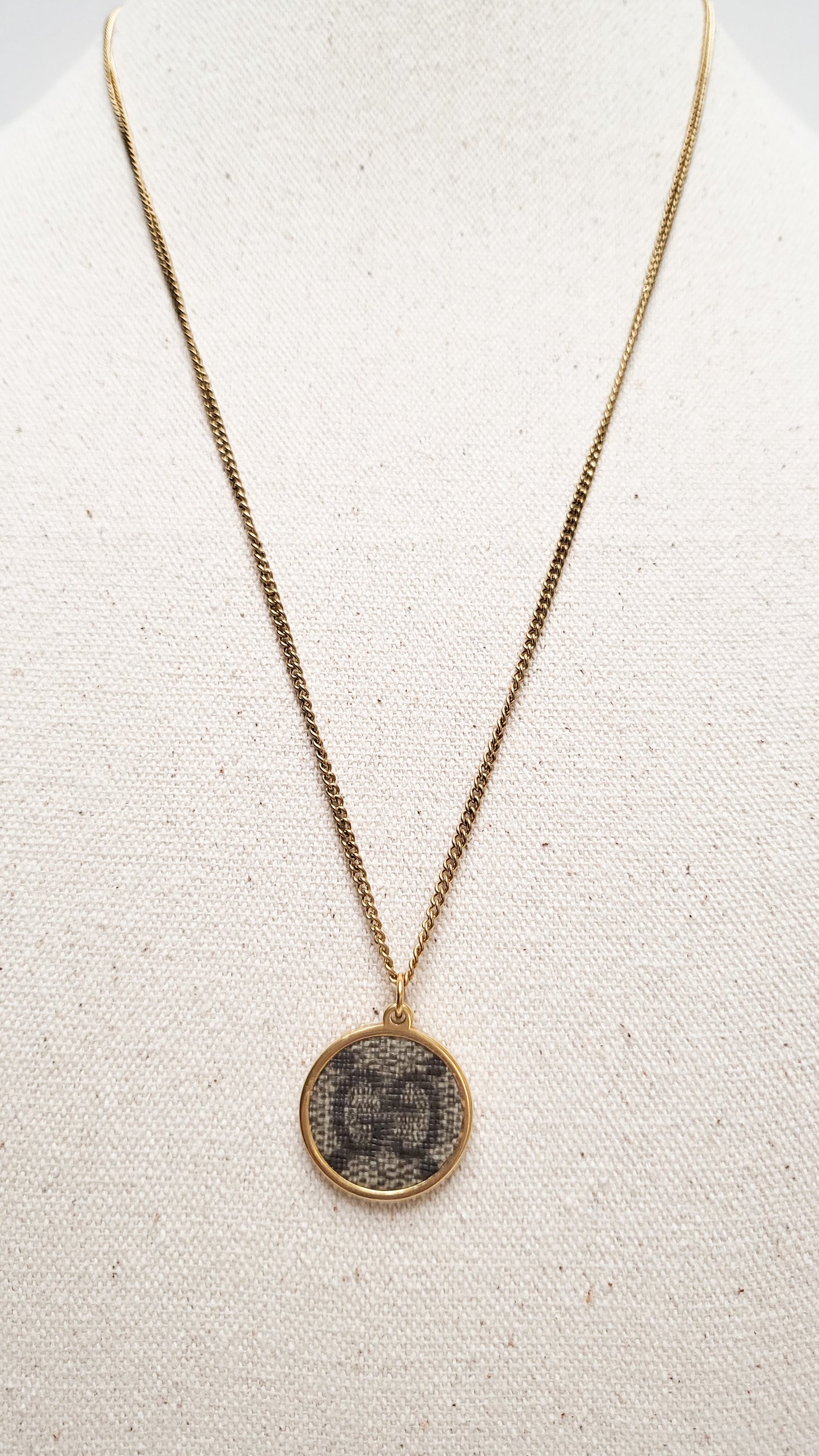 Repurposed GG Canvas Gold Necklace